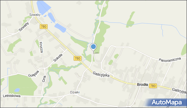 Brodła, Górska, mapa Brodła