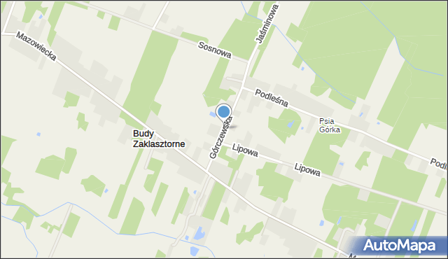 Budy Zaklasztorne, Górczewska, mapa Budy Zaklasztorne