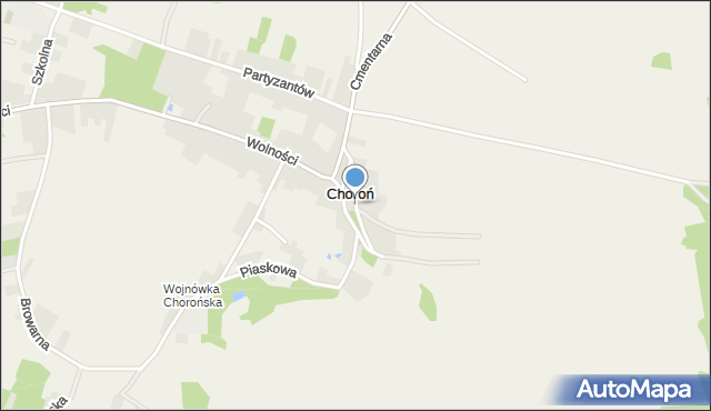 Choroń, Górska, mapa Choroń