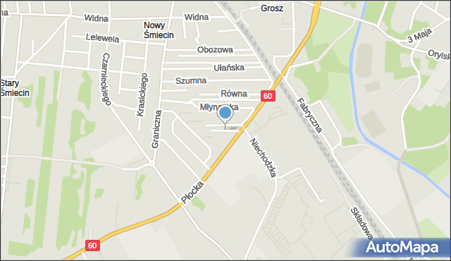 Ciechanów, Górna, mapa Ciechanów
