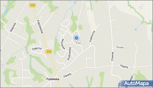 Cieszyn, Goździków, mapa Cieszyna