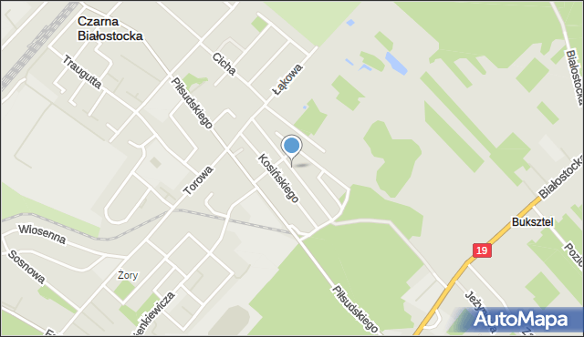 Czarna Białostocka, Gołębia, mapa Czarna Białostocka