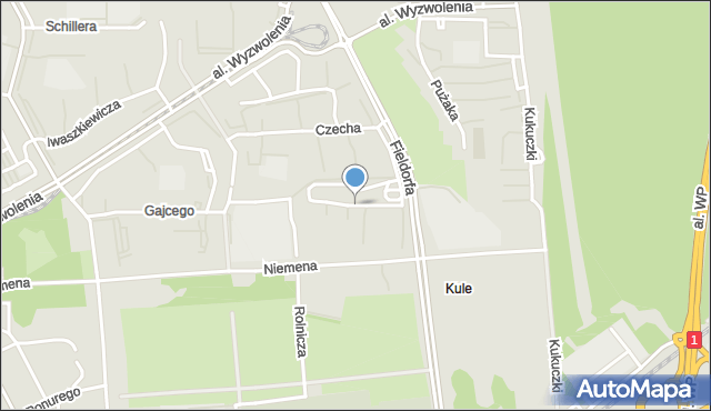 Częstochowa, Gombrowicza Witolda, mapa Częstochowy