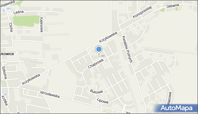 Dobrzykowice, Goździkowa, mapa Dobrzykowice