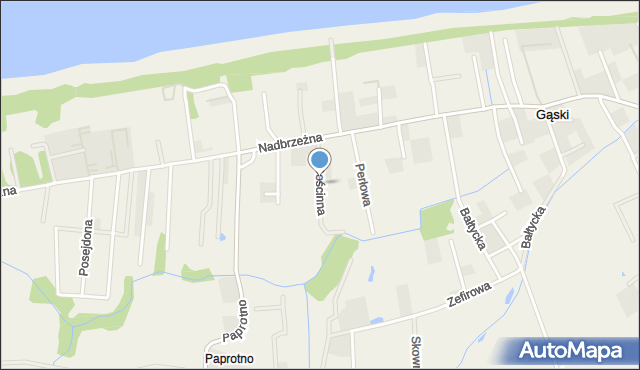 Gąski gmina Mielno, Gościnna, mapa Gąski gmina Mielno