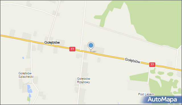 Gołębiów gmina Lipnik, Gołębiów, mapa Gołębiów gmina Lipnik