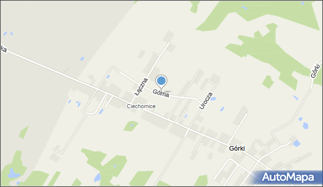 Górki gmina Gąbin, Górna, mapa Górki gmina Gąbin