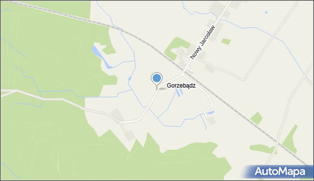 Gorzebądz gmina Darłowo, Gorzebądz, mapa Gorzebądz gmina Darłowo