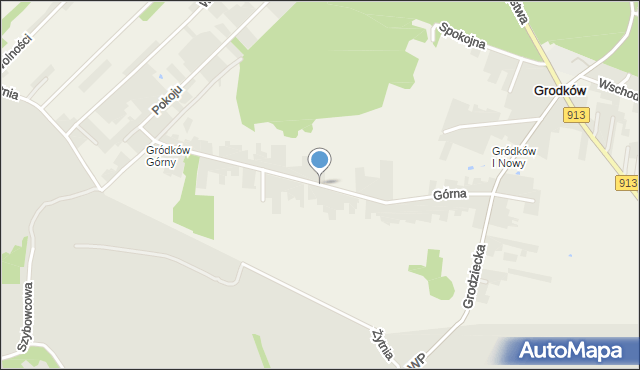 Grodków gmina Psary, Górna, mapa Grodków gmina Psary