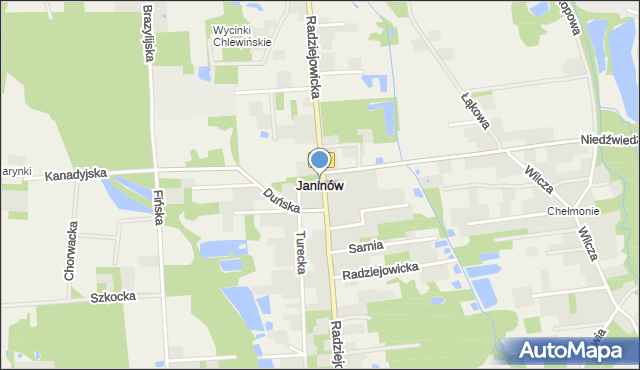 Janinów gmina Kraków, Góra, mapa Janinów gmina Kraków