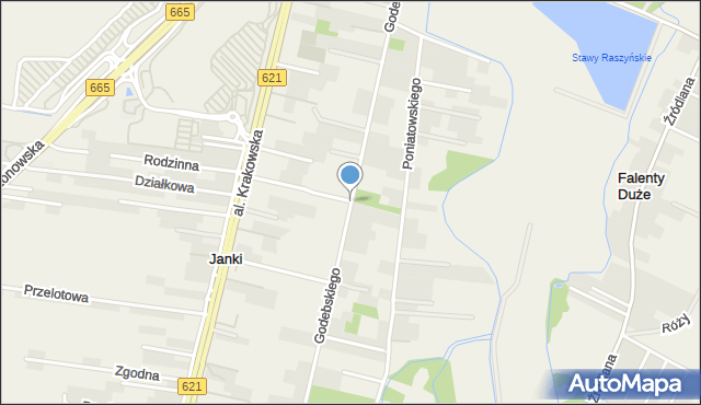 Janki gmina Raszyn, Godebskiego Cypriana, mapa Janki gmina Raszyn