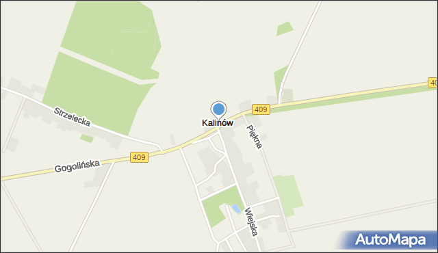 Kalinów gmina Strzelce Opolskie, Gogolińska, mapa Kalinów gmina Strzelce Opolskie