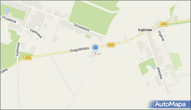 Kalinowice gmina Strzelce Opolskie, Góry Świętej Anny, mapa Kalinowice gmina Strzelce Opolskie
