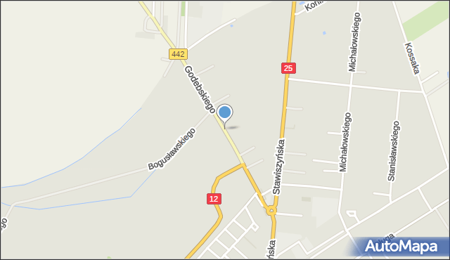 Kalisz, Godebskiego Cypriana, mapa Kalisza