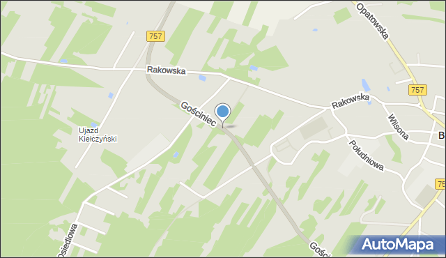 Kiełczyna, Gościniec, mapa Kiełczyna