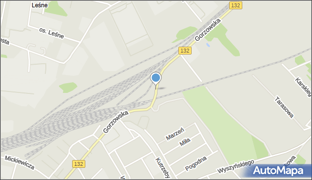 Kostrzyn nad Odrą, Gorzowska, mapa Kostrzyn nad Odrą