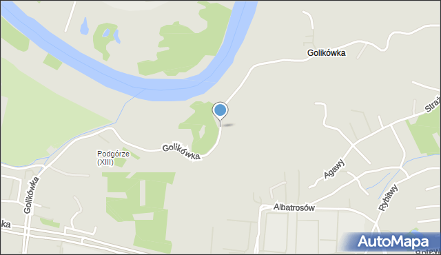 Kraków, Golikówka, mapa Krakowa