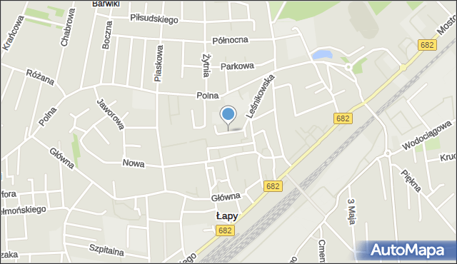 Łapy, Górna, mapa Łapy