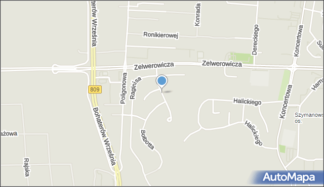 Lublin, Gołębiewskiego Mariana, mjr., mapa Lublina