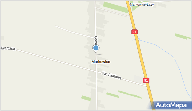 Markowice gmina Koziegłowy, Górska, mapa Markowice gmina Koziegłowy
