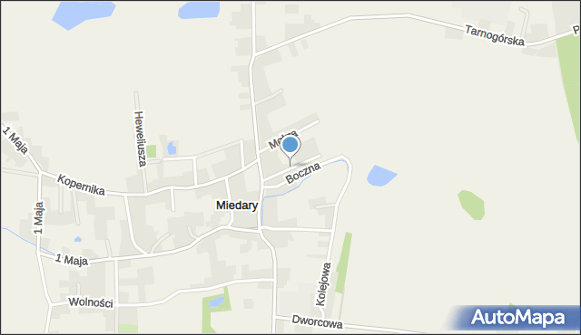 Miedary, Górnicza, mapa Miedary