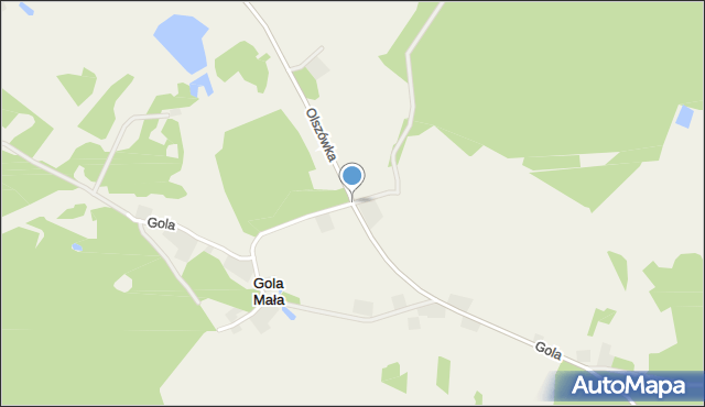 Olszówka gmina Twardogóra, Gola Mała, mapa Olszówka gmina Twardogóra