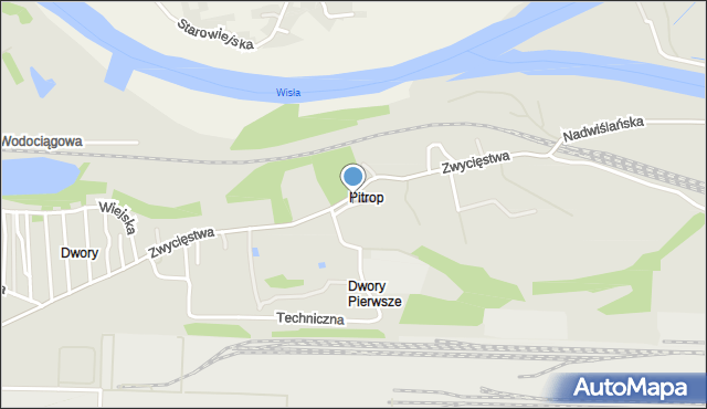 Oświęcim, Górzysta, mapa Oświęcimia