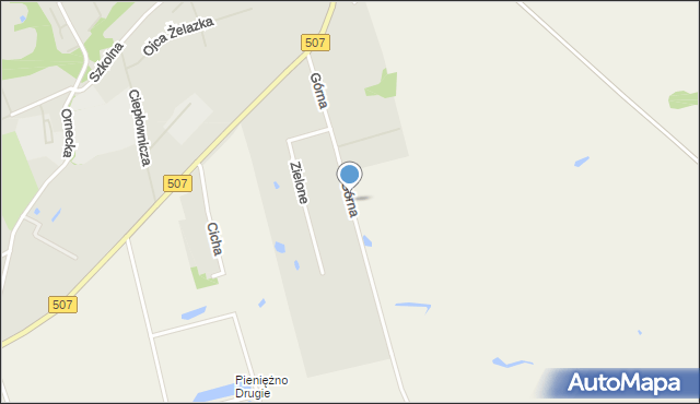 Pieniężno powiat braniewski, Górna, mapa Pieniężno powiat braniewski