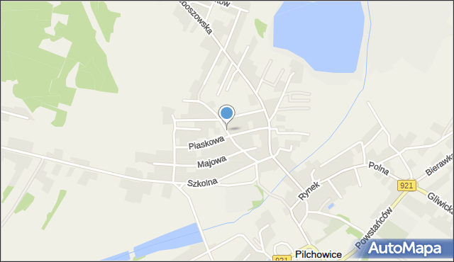 Pilchowice powiat gliwicki, Górnicza, mapa Pilchowice powiat gliwicki