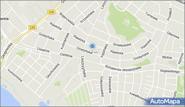 Poznań, Gostyńska, mapa Poznania