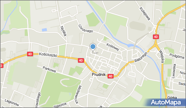 Prudnik, Górna, mapa Prudnik