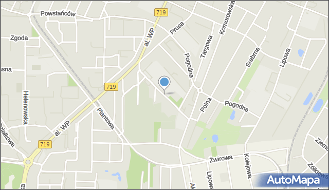 Pruszków, Gordziałkowskiego, mapa Pruszków