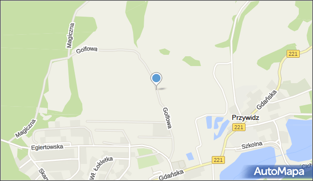 Przywidz powiat gdański, Golfowa, mapa Przywidz powiat gdański