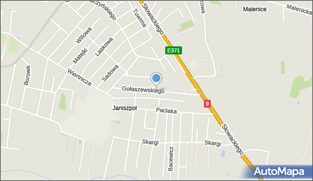 Radom, Gołaszewskiego Czesława, mapa Radomia