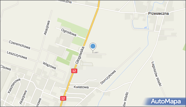 Radwanice powiat polkowicki, Goździkowa, mapa Radwanice powiat polkowicki