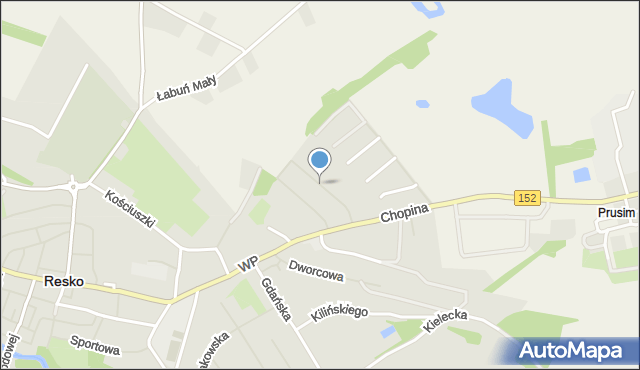 Resko, Górna, mapa Resko