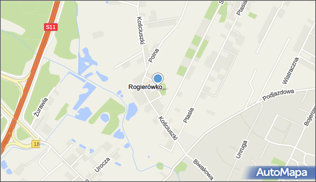 Rogierówko, Górna, mapa Rogierówko