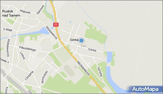 Rudnik nad Sanem, Górka, mapa Rudnik nad Sanem