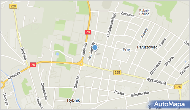Rybnik, Gogola Mikołaja, mapa Rybnika