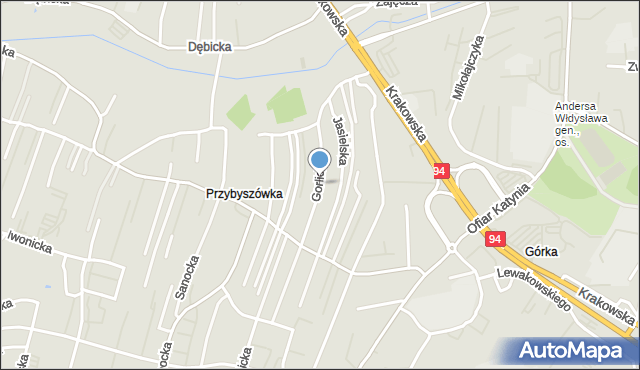 Rzeszów, Gorlicka, mapa Rzeszów
