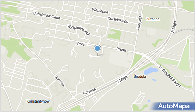 Sosnowiec, Goszczyńskiego Seweryna, mapa Sosnowca