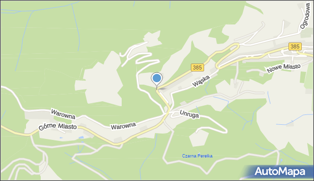 Srebrna Góra gmina Stoszowice, Górne Miasto, mapa Srebrna Góra gmina Stoszowice