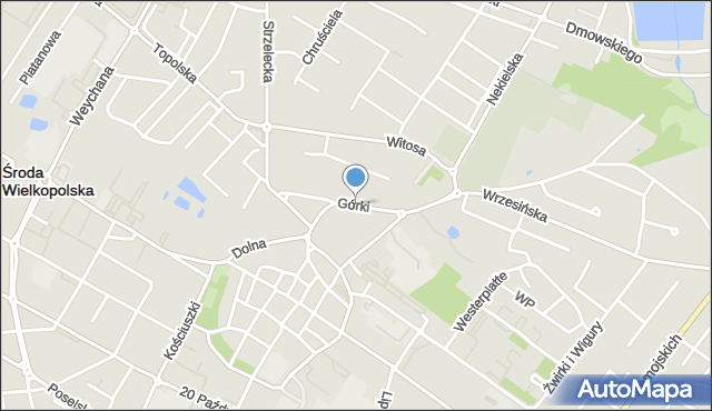 Środa Wielkopolska, Górki, mapa Środa Wielkopolska