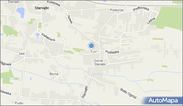 Staniątki, Górzysta, mapa Staniątki