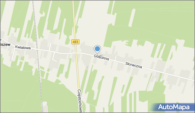 Stary Broniszew, Gościnna, mapa Stary Broniszew