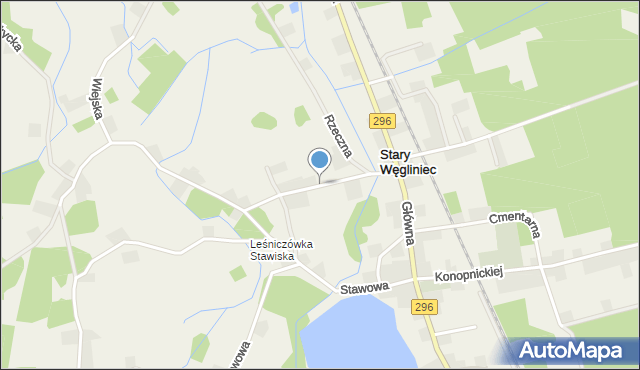 Stary Węgliniec, Górnicza, mapa Stary Węgliniec