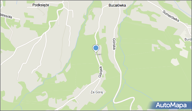 Sucha Beskidzka, Górska, mapa Sucha Beskidzka