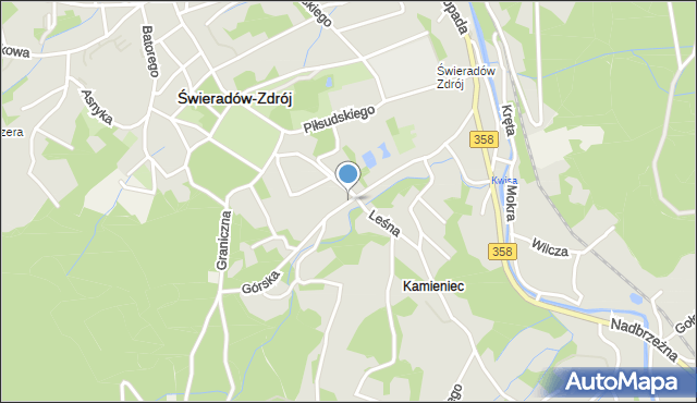 Świeradów-Zdrój, Górska, mapa Świeradów-Zdrój