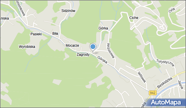 Szczyrk, Górska, mapa Szczyrk