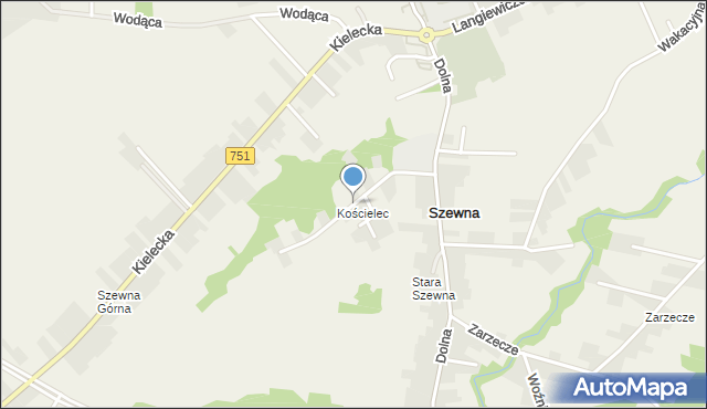 Szewna, Górna, mapa Szewna